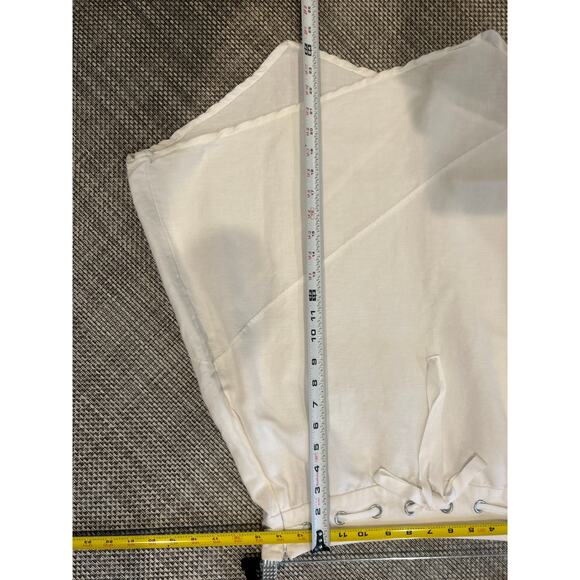 COTE' FEMME VINTAGE 90s Y2K Assymetrical Linen/Viscose Grommet Tie Midi Skirt 8 - Picture 7 of 7